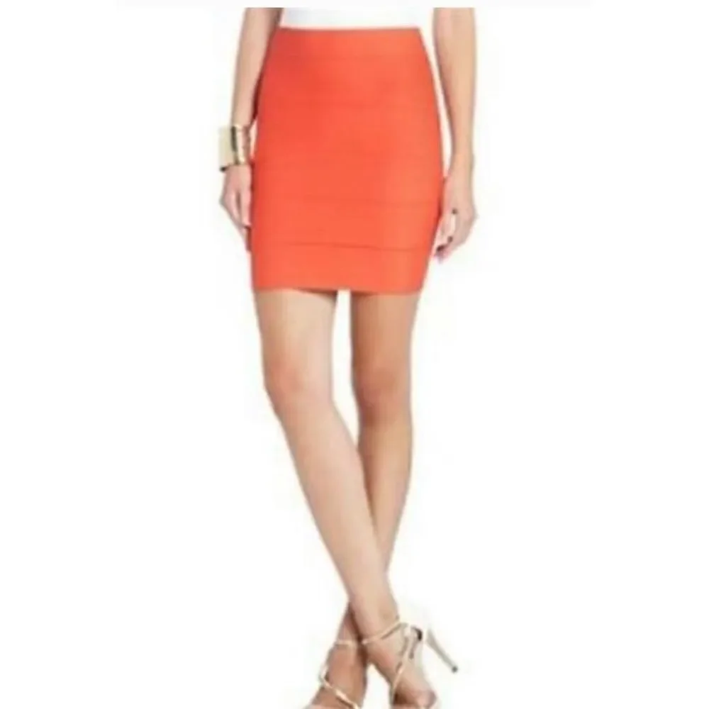BCBG bandage mini skirt orange size xs